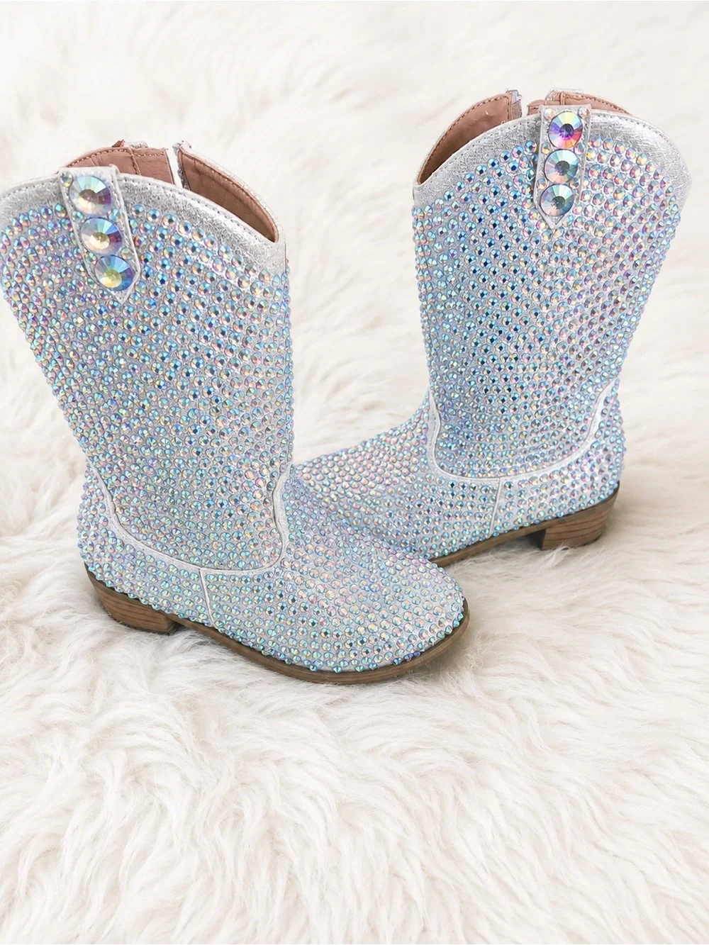 Sparkling Iridescent Rhinestone Cowboy Boots